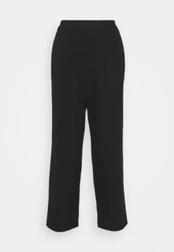 Tom Tailor Cropped Straight Leg Pants - Trousers - Deep Black