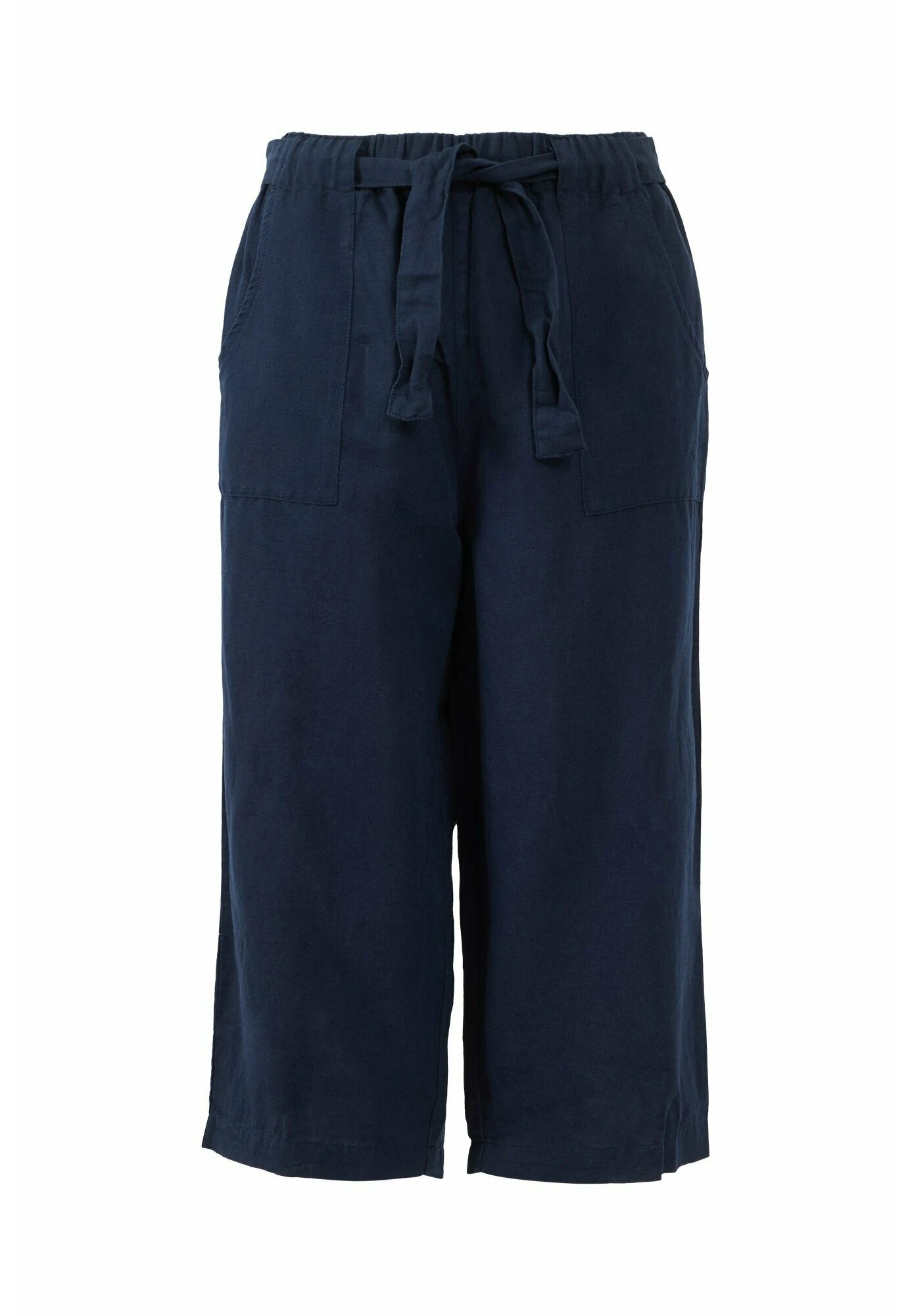 Hayling Tie Waist Cropped- Shorts - Navy 7 Hayling Tie Waist Cropped- Shorts - Navy - Image 5