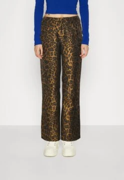 COLOURFUL REBEL Leopard Straight Pants - Trousers