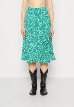 ONLY Onlcarly Flounce Skirt - A-Line Skirt - Dark Green/White