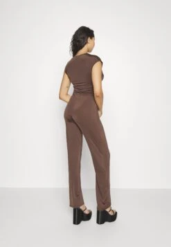Wal G Party Hala V Neck - Jumpsuit - Chocolate Brown -ESPRIT || ONLY || Wal G Sales Store 3f03d7987a2944ea9531a8371944ca45