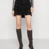 DKNY Fringe Skirt Waist - Mini Skirt - Black