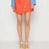 Mia Skirt - Denim Skirt - Orange