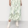 Skirt Printed - A-Line Skirt - Beige Green