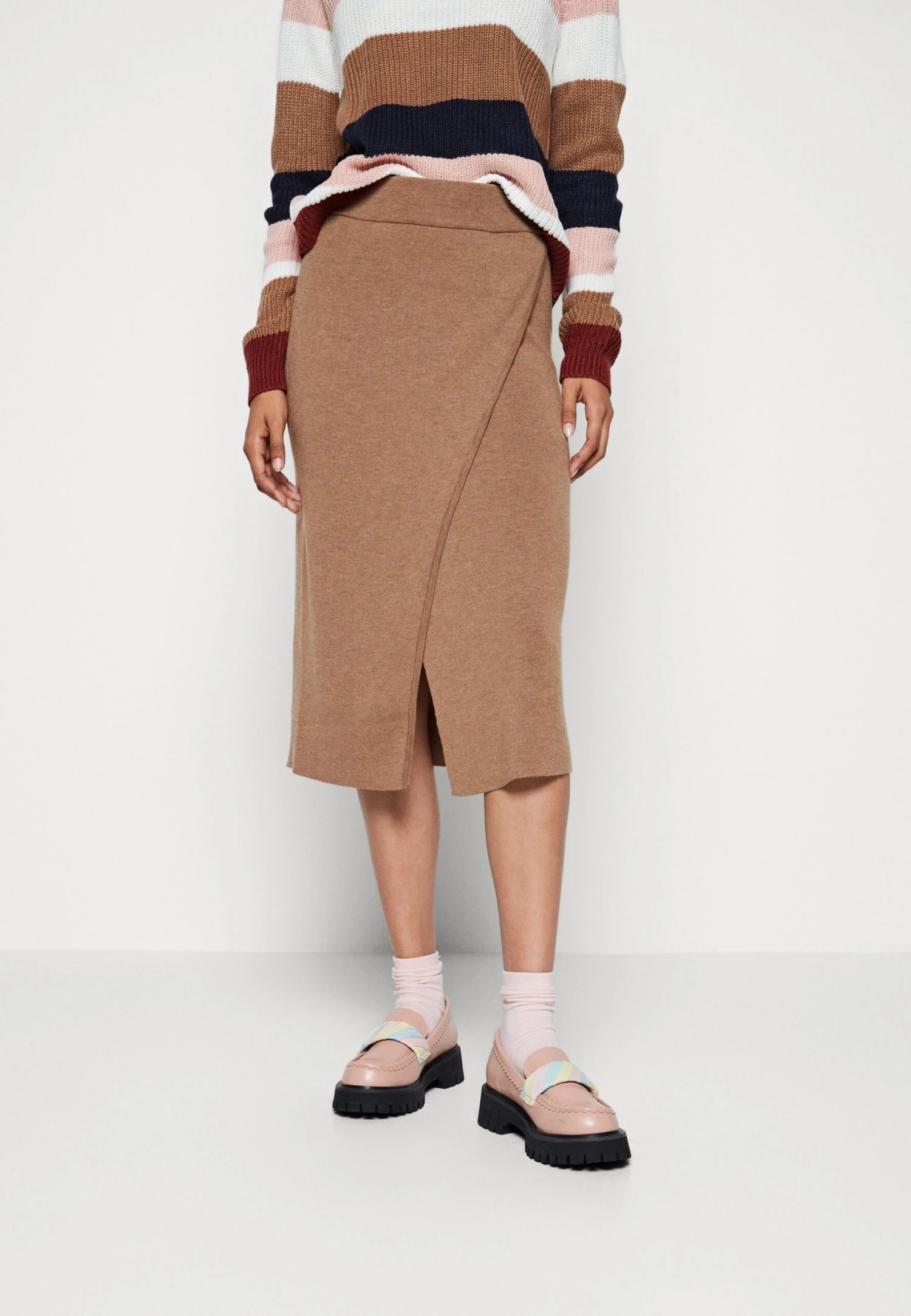 Vila Vimarla Pencil Skirt - Pencil Skirt - Toasted Coconut Melange 3 Vila Vimarla Pencil Skirt - Pencil Skirt - Toasted Coconut Melange