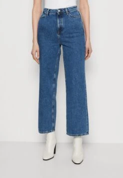 Marc O'Polo DENIM Trousers Super High Waist Loose Leg Extended Full Lengt - Relaxed Fit Jeans - Multi/Vintage Dark Blue