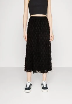 Vila Viamellia Fluffy Midi Skirt - Maxi Skirt - Black