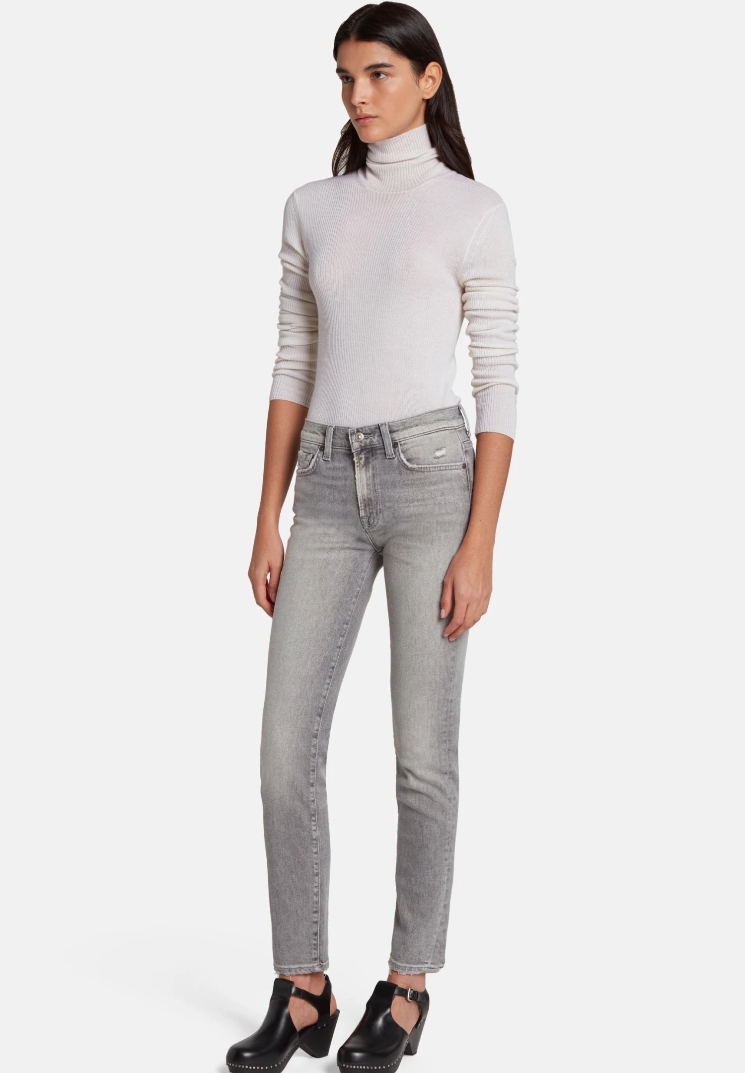 7 For All Mankind Roxanne Luxe Vintage Imprint - Jeans Skinny Fit - Grey 4 7 For All Mankind Roxanne Luxe Vintage Imprint - Jeans Skinny Fit - Grey - Image 2