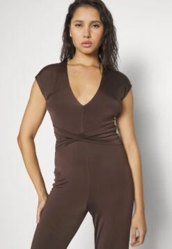Wal G Party Hala V Neck - Jumpsuit - Chocolate Brown -ESPRIT || ONLY || Wal G Sales Store bbe1d6c5ce1c421aabe69b33d6988e07
