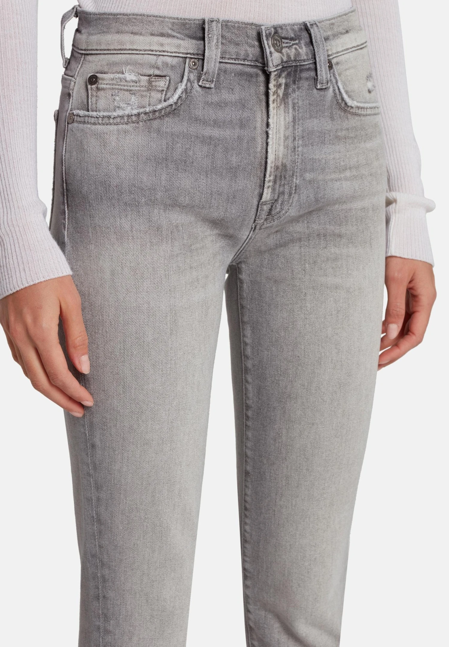 7 For All Mankind Roxanne Luxe Vintage Imprint - Jeans Skinny Fit - Grey 6 7 For All Mankind Roxanne Luxe Vintage Imprint - Jeans Skinny Fit - Grey - Image 4