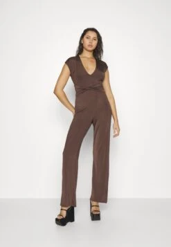 Wal G Party Hala V Neck - Jumpsuit - Chocolate Brown -ESPRIT || ONLY || Wal G Sales Store edc628c718624d60a9be2ec0bc11f2a6