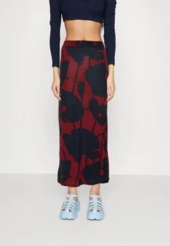 Vila Vikami Midi Skirt - A-Line Skirt - Rhubarb/Navy